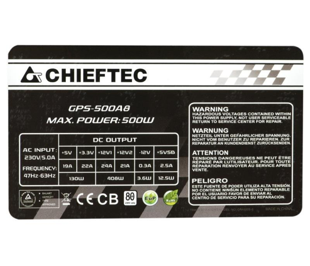 Chieftec Smart Series 500W 80 Plus - 120313 - zdjęcie 4
